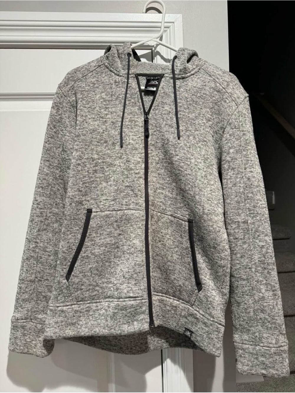 Men’s Gray Heather Zip-Up Hooded Sweater